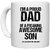 UDNAG White Ceramic Coffee / Tea Mug 'Dad Son | i am a proud dad of a freaking awesome son' Perfect for Gifting [330ml]