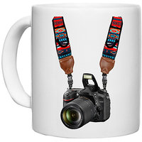 UDNAG White Ceramic Coffee / Tea Mug 'Cameraman | DSLR Camera' Perfect for Gifting [330ml]