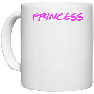                       UDNAG White Ceramic Coffee / Tea Mug 'Princess' Perfect for Gifting [330ml]                                              