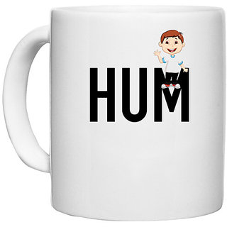                       UDNAG White Ceramic Coffee / Tea Mug 'Couple | Hum' Perfect for Gifting [330ml]                                              