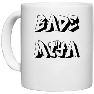                       UDNAG White Ceramic Coffee / Tea Mug 'Brother | Bade Miya' Perfect for Gifting [330ml]                                              