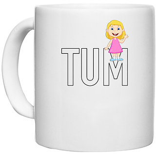                       UDNAG White Ceramic Coffee / Tea Mug 'Couple | Tum' Perfect for Gifting [330ml]                                              