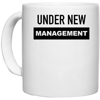                       UDNAG White Ceramic Coffee / Tea Mug 'Couple | Under New Management' Perfect for Gifting [330ml]                                              