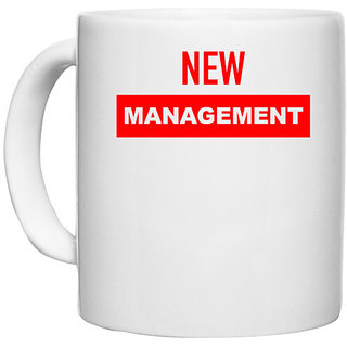                       UDNAG White Ceramic Coffee / Tea Mug 'Couple | New Management' Perfect for Gifting [330ml]                                              