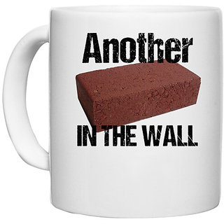                       UDNAG White Ceramic Coffee / Tea Mug 'Brick | Another brick in the wall' Perfect for Gifting [330ml]                                              