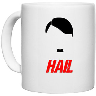                       UDNAG White Ceramic Coffee / Tea Mug 'Hit*er | Hail' Perfect for Gifting [330ml]                                              