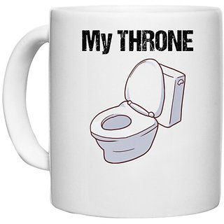                       UDNAG White Ceramic Coffee / Tea Mug 'My Throne' Perfect for Gifting [330ml]                                              
