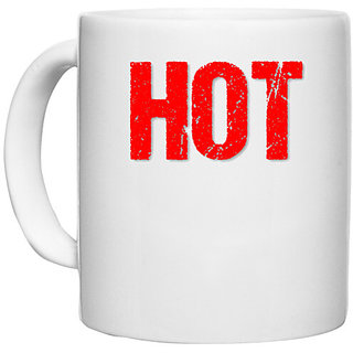                       UDNAG White Ceramic Coffee / Tea Mug 'Couple | Hot' Perfect for Gifting [330ml]                                              