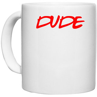                       UDNAG White Ceramic Coffee / Tea Mug 'Couple | Dude' Perfect for Gifting [330ml]                                              