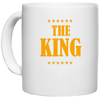                       UDNAG White Ceramic Coffee / Tea Mug 'Couple | A King' Perfect for Gifting [330ml]                                              
