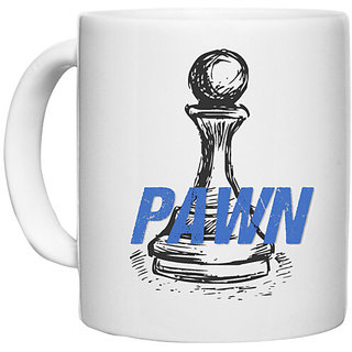                       UDNAG White Ceramic Coffee / Tea Mug 'Pawn' Perfect for Gifting [330ml]                                              