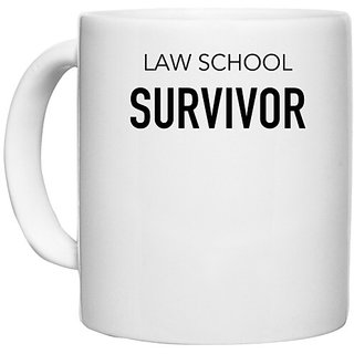                       UDNAG White Ceramic Coffee / Tea Mug 'Lawyer | Law school Survivor' Perfect for Gifting [330ml]                                              