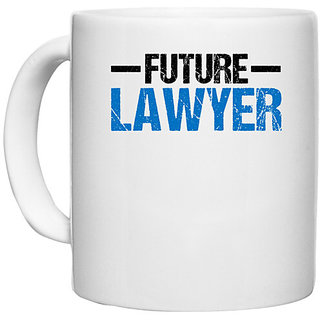                       UDNAG White Ceramic Coffee / Tea Mug 'Lawyer | Future Lawyer' Perfect for Gifting [330ml]                                              