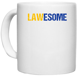                       UDNAG White Ceramic Coffee / Tea Mug 'Lawyer | Lawesome' Perfect for Gifting [330ml]                                              