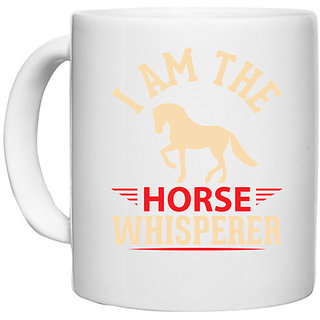                      UDNAG White Ceramic Coffee / Tea Mug 'Horse | i am the horse whisperer' Perfect for Gifting [330ml]                                              