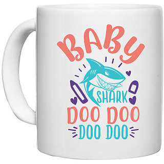 UDNAG White Ceramic Coffee / Tea Mug 'Baby | baby shark doo doo' Perfect for Gifting [330ml]