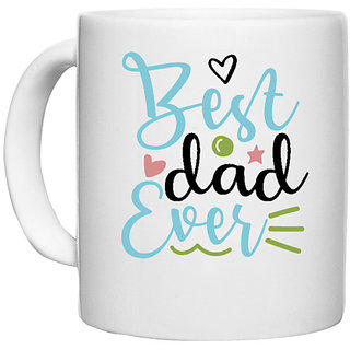                       UDNAG White Ceramic Coffee / Tea Mug 'Dad Father Pappa | Best dad ever' Perfect for Gifting [330ml]                                              