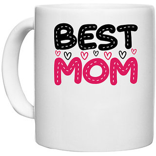                       UDNAG White Ceramic Coffee / Tea Mug 'BEST MOM' Perfect for Gifting [330ml]                                              