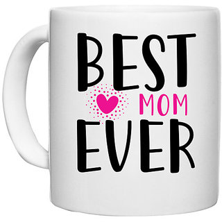                       UDNAG White Ceramic Coffee / Tea Mug 'Mother | Best mom' Perfect for Gifting [330ml]                                              