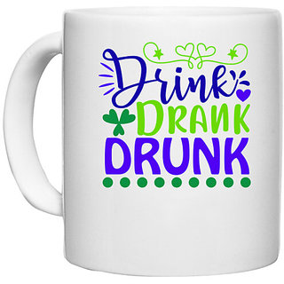                       UDNAG White Ceramic Coffee / Tea Mug 'School Teacher | drink drank drunk' Perfect for Gifting [330ml]                                              