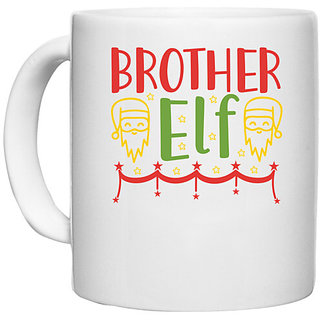                       UDNAG White Ceramic Coffee / Tea Mug 'Brother | Brother elf1' Perfect for Gifting [330ml]                                              