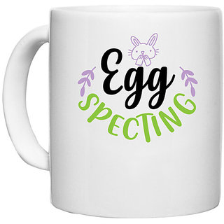                       UDNAG White Ceramic Coffee / Tea Mug 'Easter | easter egg specting' Perfect for Gifting [330ml]                                              
