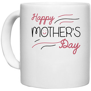                       UDNAG White Ceramic Coffee / Tea Mug 'Mother | HAPPY MOTHERS DAY' Perfect for Gifting [330ml]                                              
