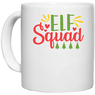                       UDNAG White Ceramic Coffee / Tea Mug 'Christmas Santa | Elf squadd' Perfect for Gifting [330ml]                                              