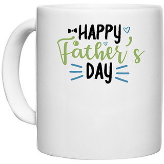                       UDNAG White Ceramic Coffee / Tea Mug 'Father | happy father's day' Perfect for Gifting [330ml]                                              