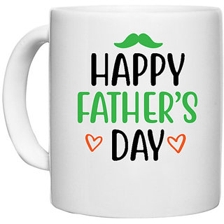                       UDNAG White Ceramic Coffee / Tea Mug 'Dad | happy father's day' Perfect for Gifting [330ml]                                              