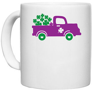                       UDNAG White Ceramic Coffee / Tea Mug 'jeep' Perfect for Gifting [330ml]                                              
