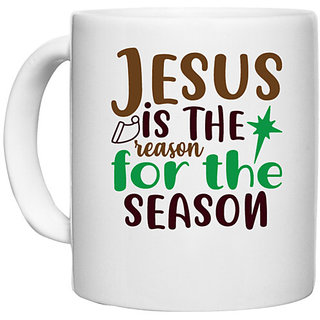                       UDNAG White Ceramic Coffee / Tea Mug 'Christmas Santa | the reoson for the seoson' Perfect for Gifting [330ml]                                              
