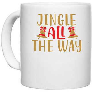                       UDNAG White Ceramic Coffee / Tea Mug 'Christmas Santa | Jingle all the way' Perfect for Gifting [330ml]                                              