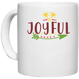                       UDNAG White Ceramic Coffee / Tea Mug 'Christmas Santa | joyful1' Perfect for Gifting [330ml]                                              