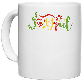                       UDNAG White Ceramic Coffee / Tea Mug 'Christmas Santa | joyful2' Perfect for Gifting [330ml]                                              