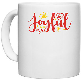                       UDNAG White Ceramic Coffee / Tea Mug 'Christmas Santa | joyful3' Perfect for Gifting [330ml]                                              
