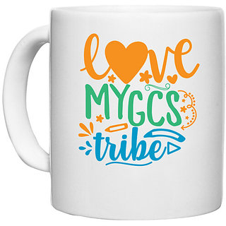                       UDNAG White Ceramic Coffee / Tea Mug 'School Teacher | love my gcs tribe' Perfect for Gifting [330ml]                                              