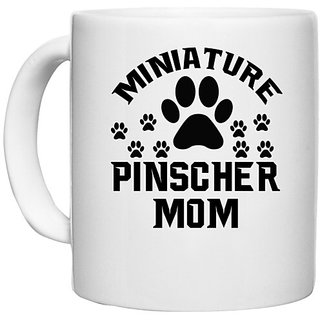                       UDNAG White Ceramic Coffee / Tea Mug 'Mother | MINIATURE PINSCHER MOM' Perfect for Gifting [330ml]                                              