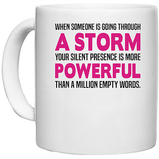                       UDNAG White Ceramic Coffee / Tea Mug 'Nurse | Silence presence is more powerful' Perfect for Gifting [330ml]                                              