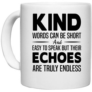                       UDNAG White Ceramic Coffee / Tea Mug 'Nurse | Kind words short but echos are endless' Perfect for Gifting [330ml]                                              