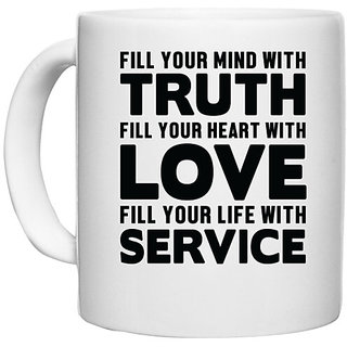                       UDNAG White Ceramic Coffee / Tea Mug 'Nurse | Truth love service' Perfect for Gifting [330ml]                                              