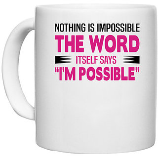                       UDNAG White Ceramic Coffee / Tea Mug 'Nurse | impossible' Perfect for Gifting [330ml]                                              