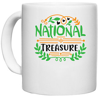                       UDNAG White Ceramic Coffee / Tea Mug 'National treasure1' Perfect for Gifting [330ml]                                              