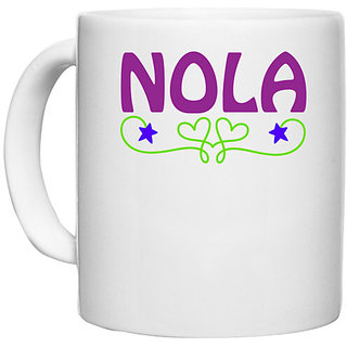                       UDNAG White Ceramic Coffee / Tea Mug 'Nola | NOLA' Perfect for Gifting [330ml]                                              