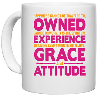                       UDNAG White Ceramic Coffee / Tea Mug 'Nurse | Owned grace attitude' Perfect for Gifting [330ml]                                              