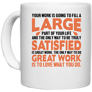                       UDNAG White Ceramic Coffee / Tea Mug 'Nurse | Large satisfied great work' Perfect for Gifting [330ml]                                              