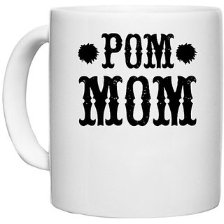                       UDNAG White Ceramic Coffee / Tea Mug 'Mother | POM MOM' Perfect for Gifting [330ml]                                              
