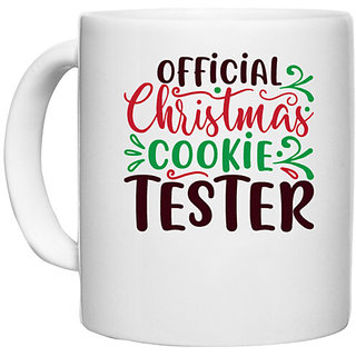                       UDNAG White Ceramic Coffee / Tea Mug 'Christmas Santa | official christmas cookie tester' Perfect for Gifting [330ml]                                              