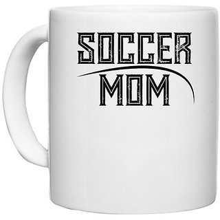                       UDNAG White Ceramic Coffee / Tea Mug 'Mother | SOCCER MOM' Perfect for Gifting [330ml]                                              
