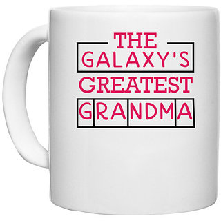                       UDNAG White Ceramic Coffee / Tea Mug 'Grand mother | The Galaxy's' Perfect for Gifting [330ml]                                              